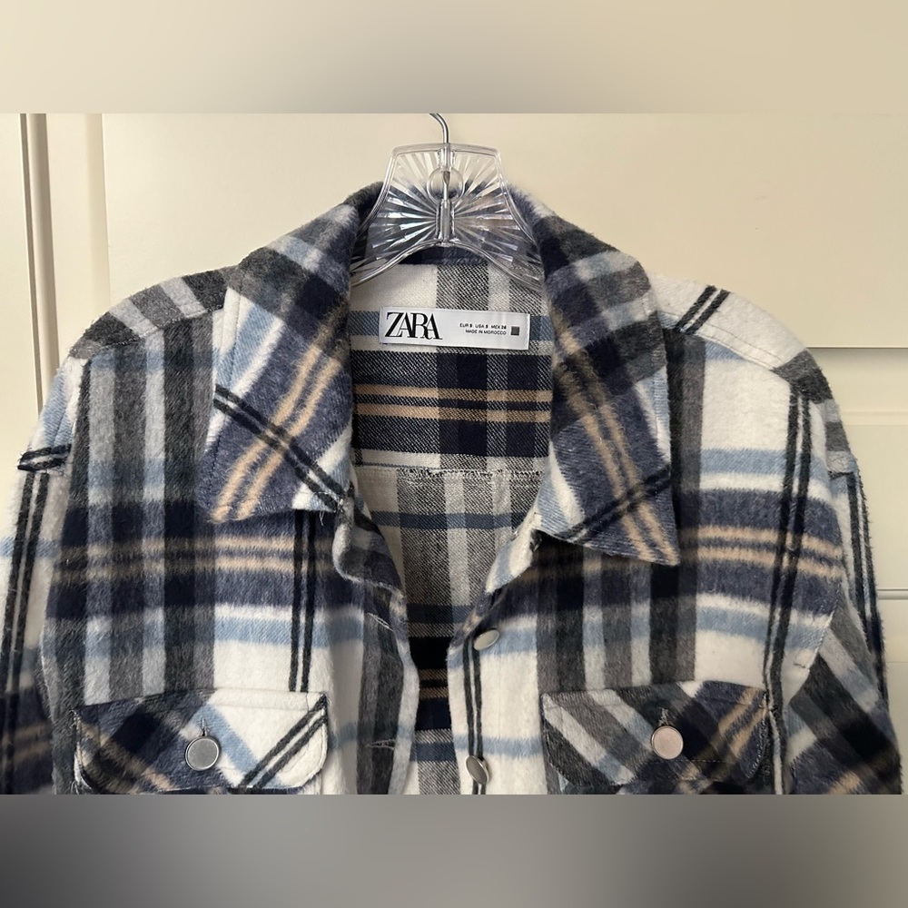 Zara Cropped Plaid Jacket NWOT - Picture 3 of 5